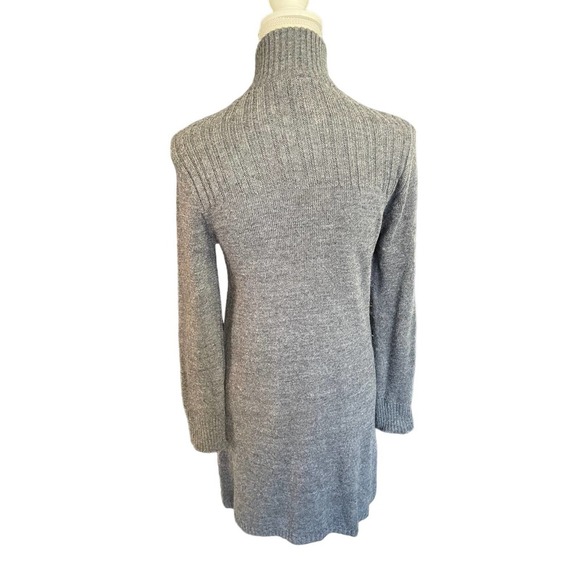 Whisper Womens Button-Up High Neck Sweater Duster Long Sleeve Size S Gray - Picture 2 of 10